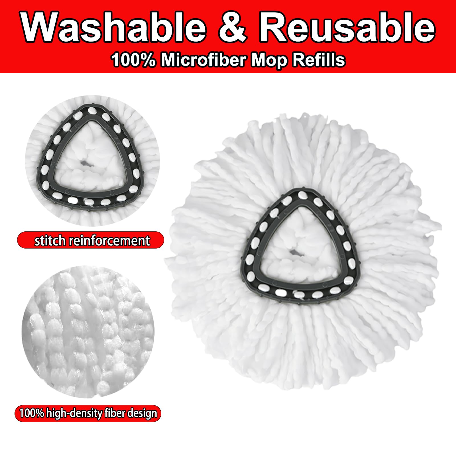 XHMAXE attached to triangular mop base for quick snap-on fit benefit