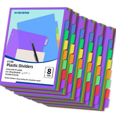 XHSHENG front packaging showing multicolor 8-tab divider sets for quick selection