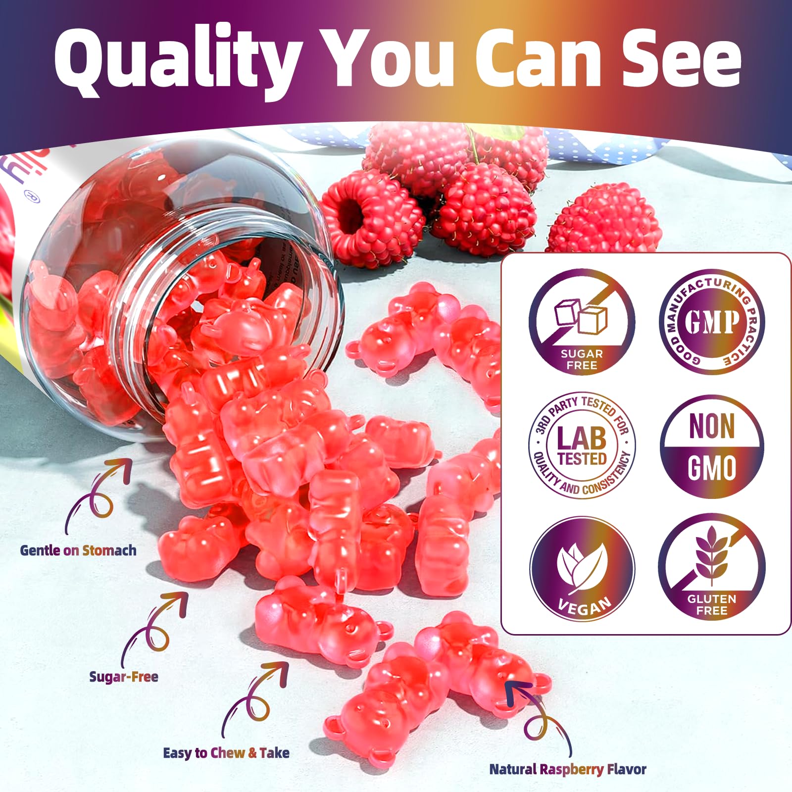 XIHOLIY ingredient label showing potassium and supportive vitamins benefits