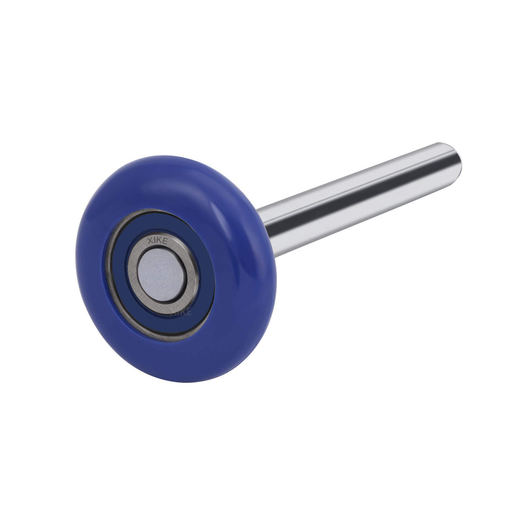 XiKe roller installed in garage door track demonstrating quieter operation
