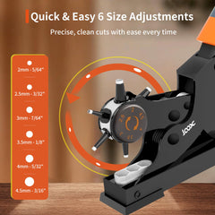 XOOL rotating turret with size markings visible, quick diameter selection benefit