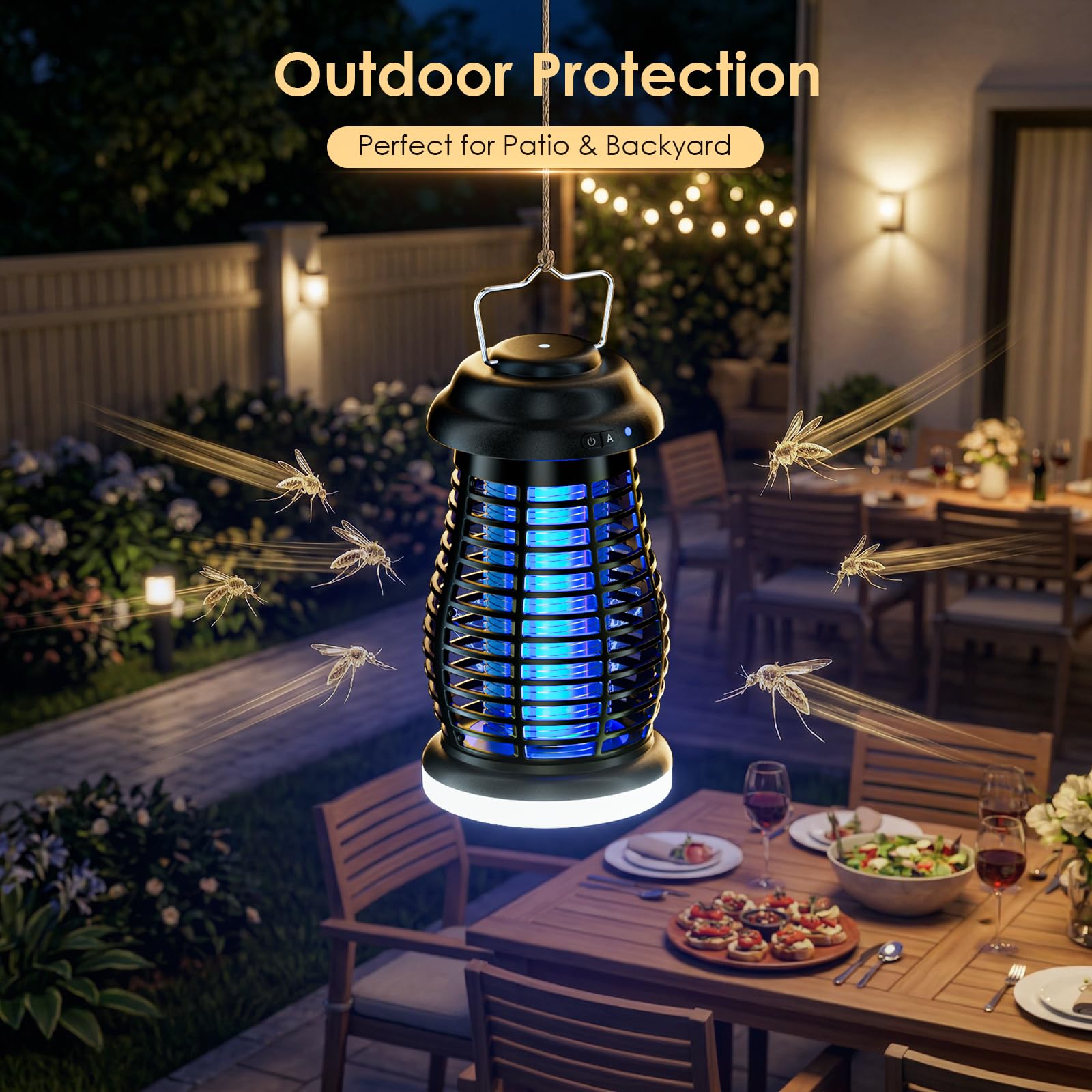 Xriba held in hand to show compact scale ideal for camping portability