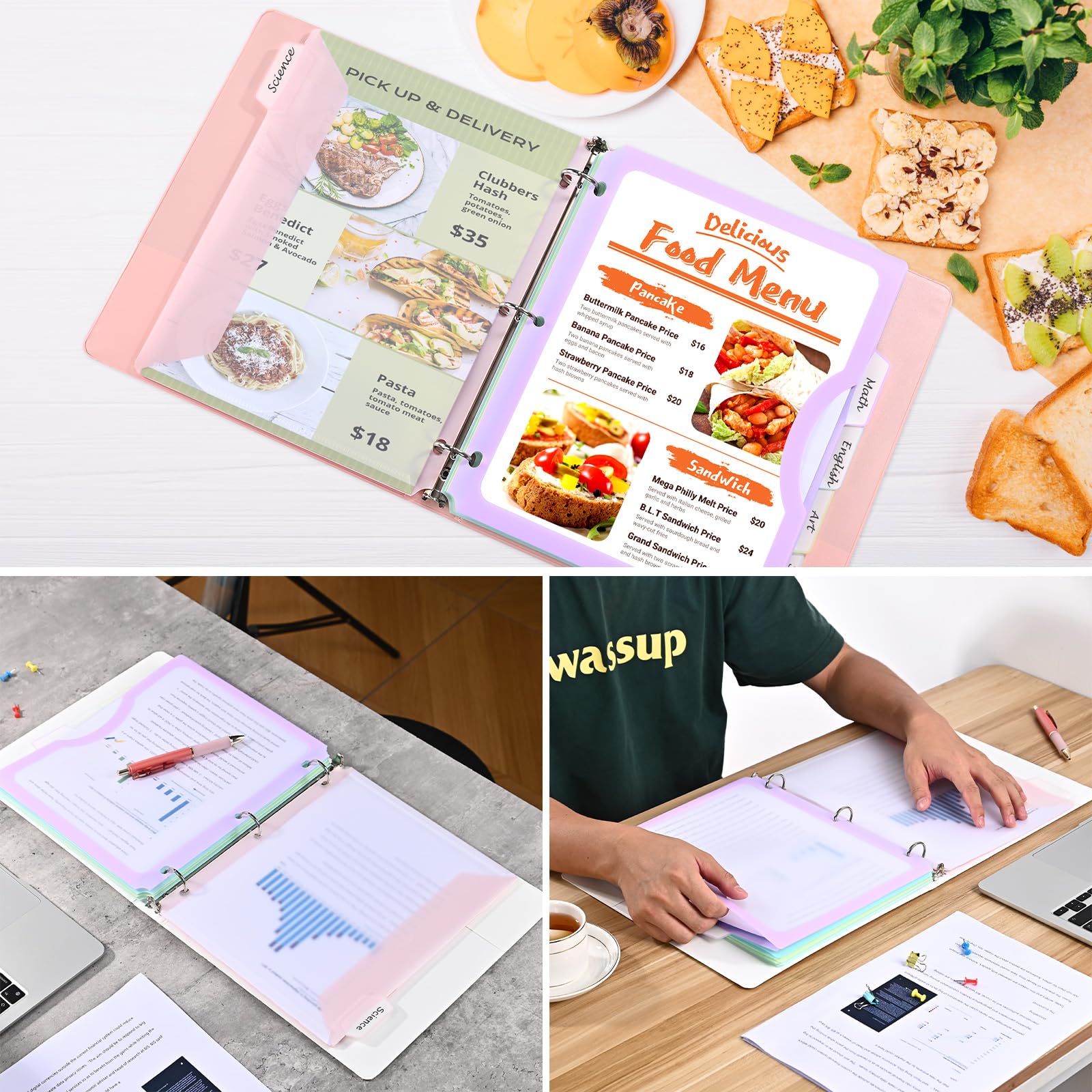 XRUNMIX dividers beside US letter paper demonstrating correct size fit