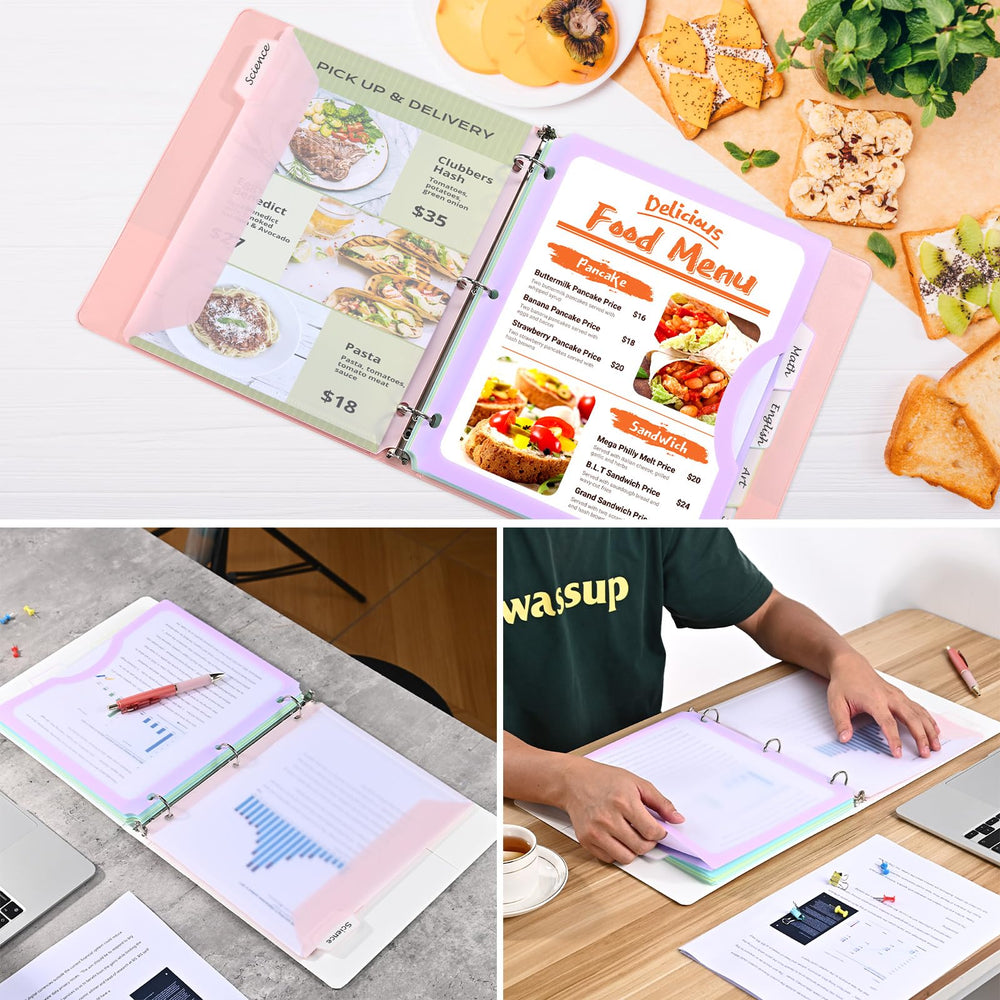 XRUNMIX dividers beside US letter paper demonstrating correct size fit