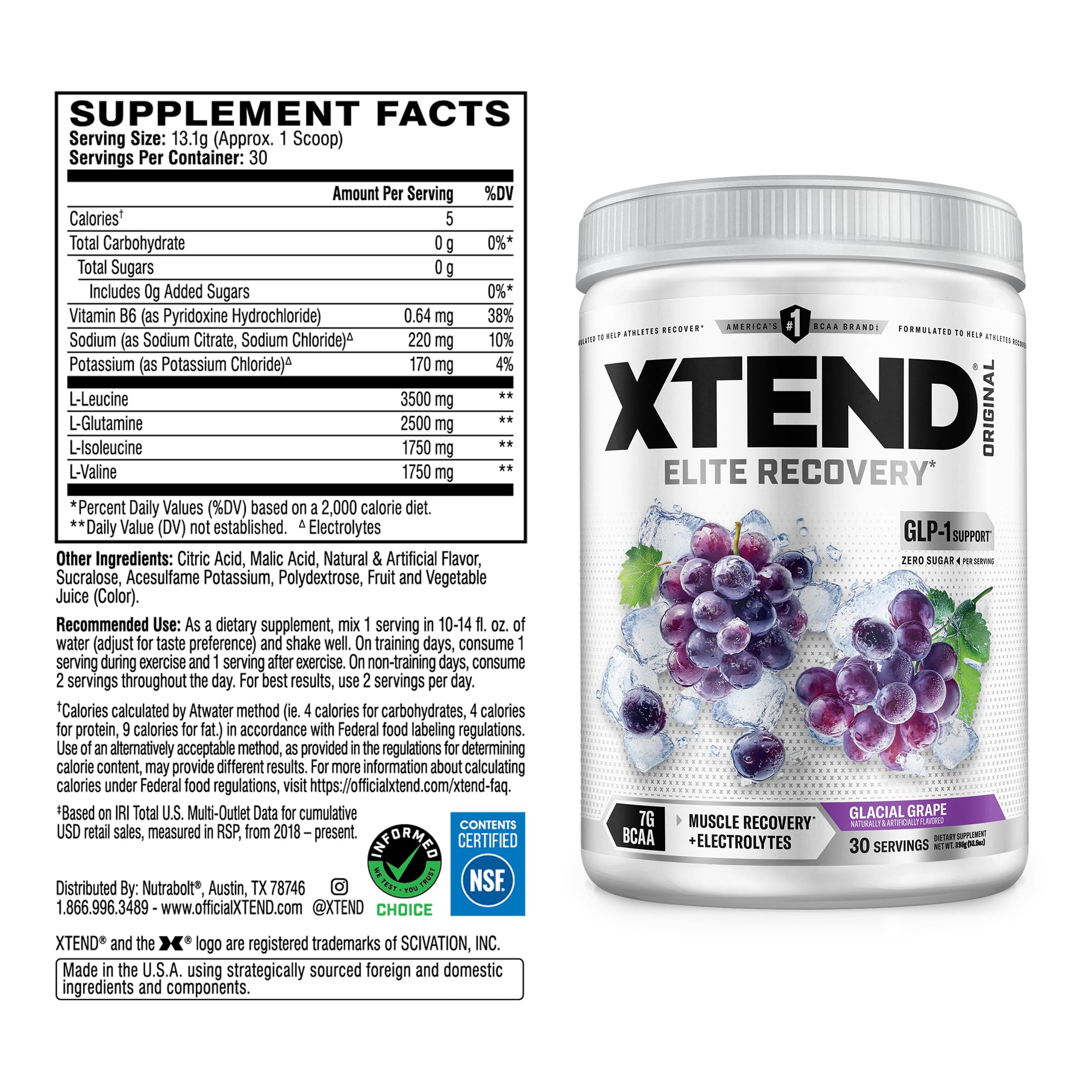 Xtend powder closeup highlighting texture and quick mixability