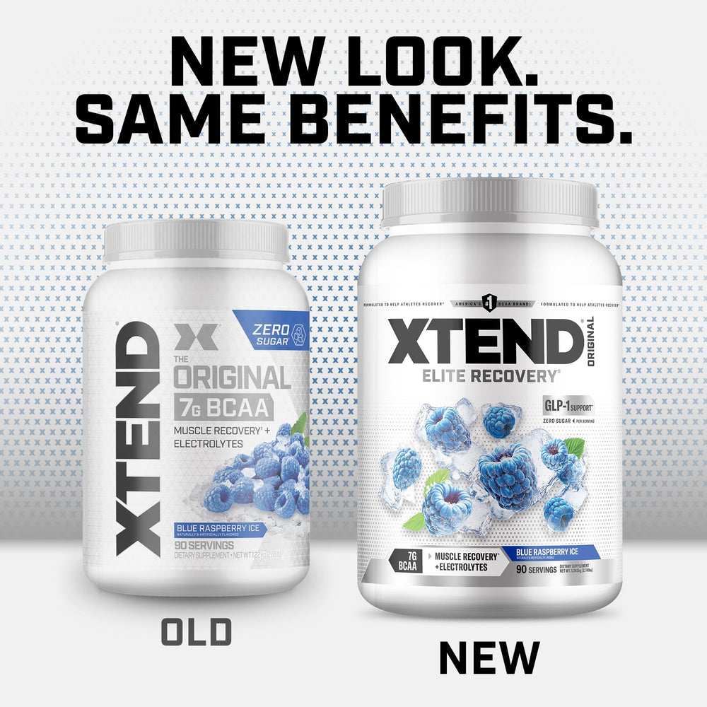 Xtend mixed drink in glass highlighting Blue Raspberry Ice flavor and hydration benefit