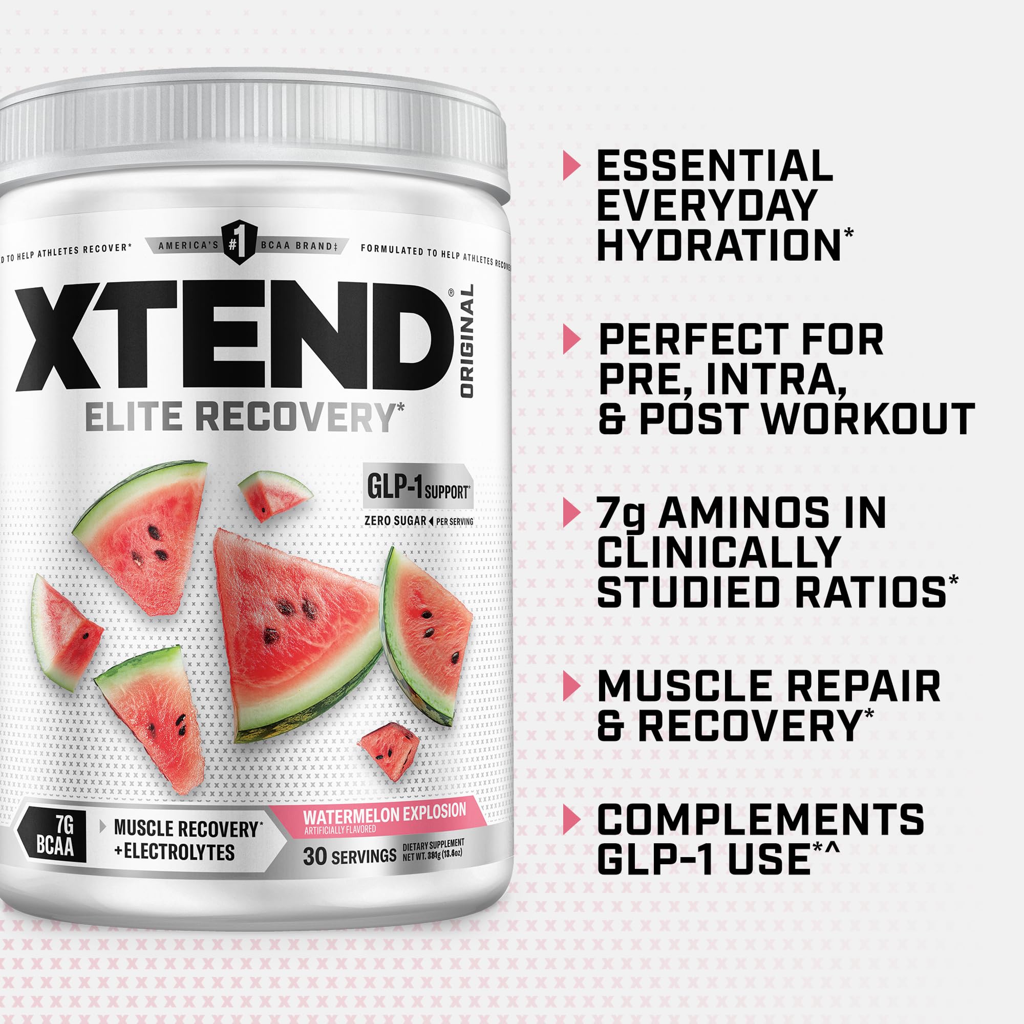 Xtend mixing in water to demonstrate clear dissolution and on‑the‑go hydration