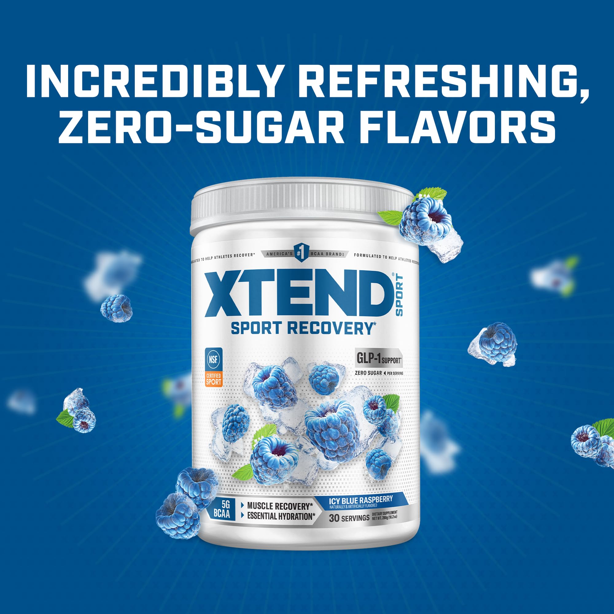 Xtend NSF Certified for Sport label close-up showing tested formula for athlete confidence