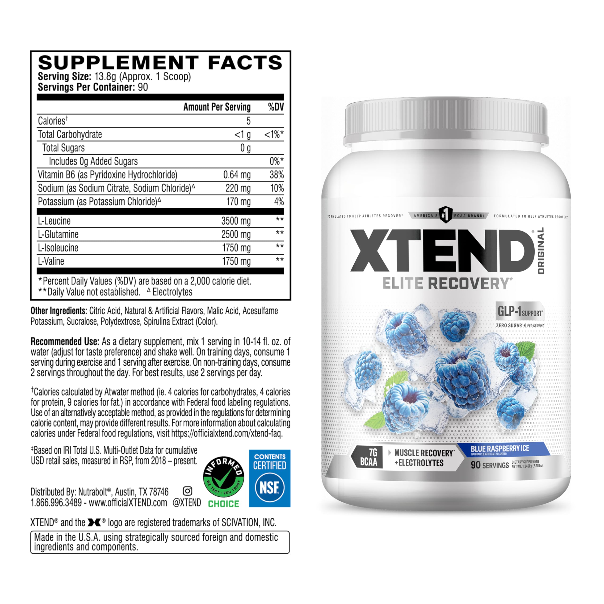 Xtend powder texture close up showing fine mixability and easy dissolving benefit