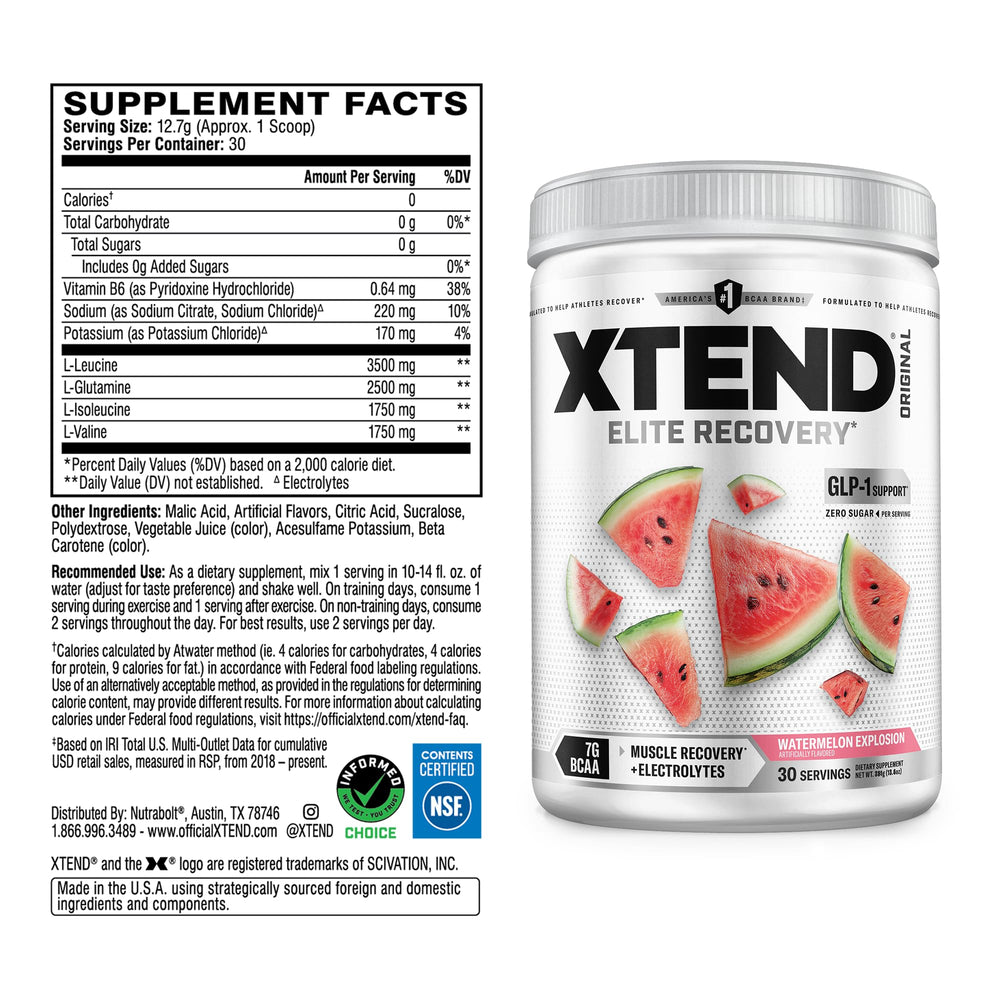 Xtend scoop closeup with powder to highlight scoop size and serving clarity