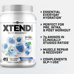 Xtend open tub with scoop showing measured servings and convenient portioning benefit