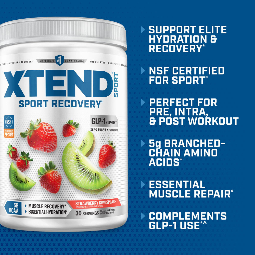 Xtend mixed Strawberry Kiwi drink in glass demonstrating refreshing hydration benefit