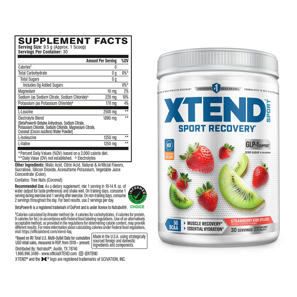 Xtend close-up scoop of powder highlighting texture and easy mixing benefit