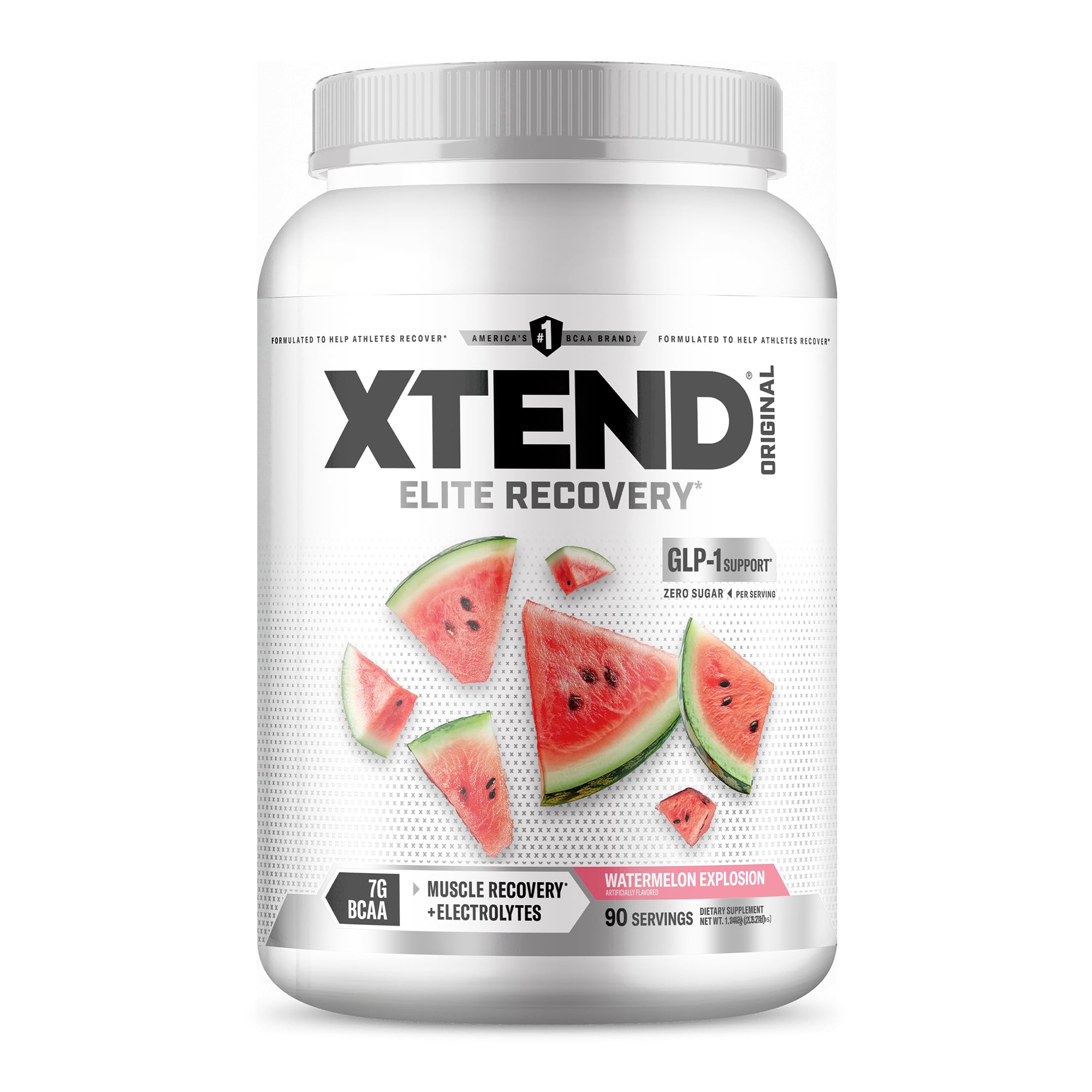 Xtend Watermelon Explosion front tub showing branding and flavor benefits