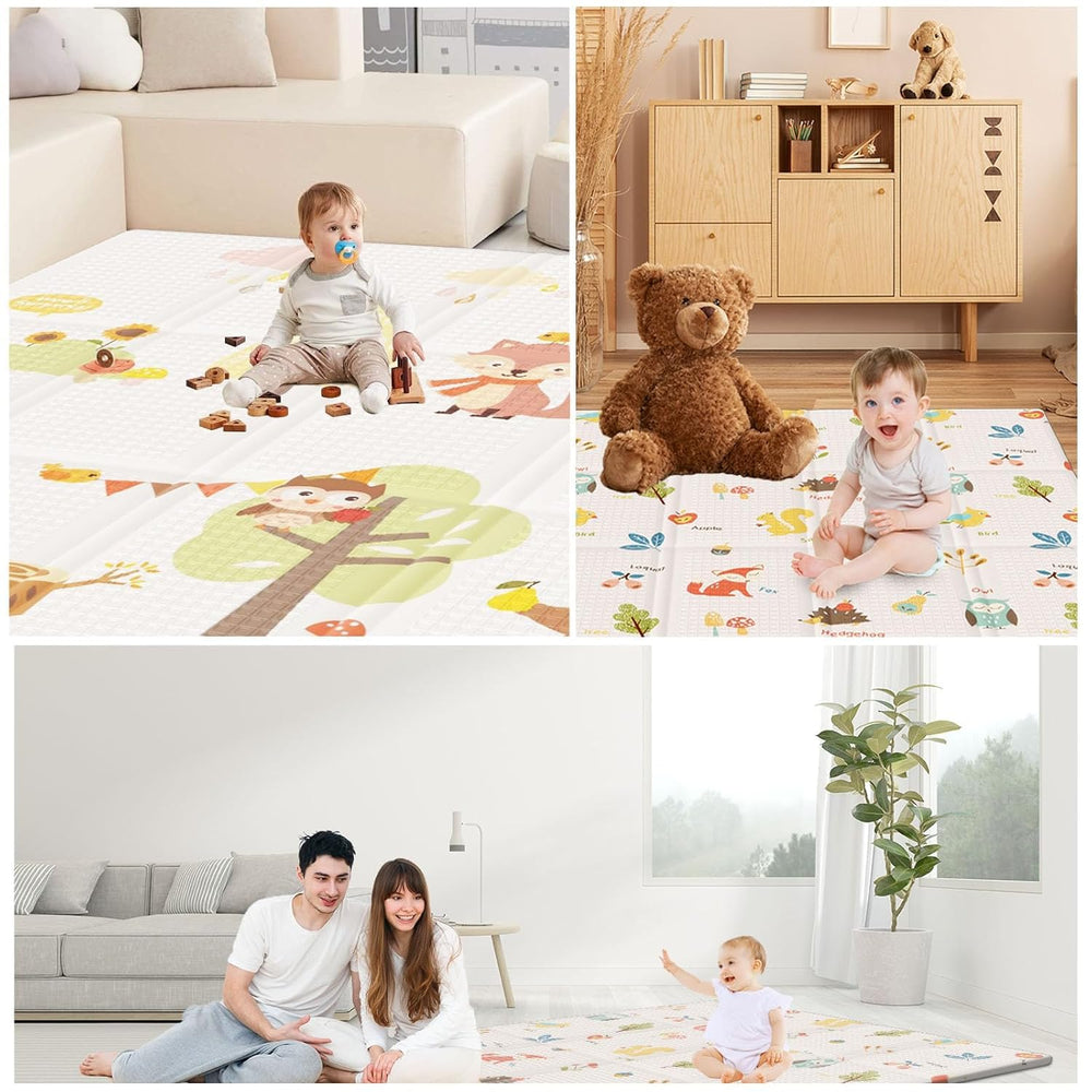 XVISHX play mat set outdoors as picnic mat providing portable comfortable play area