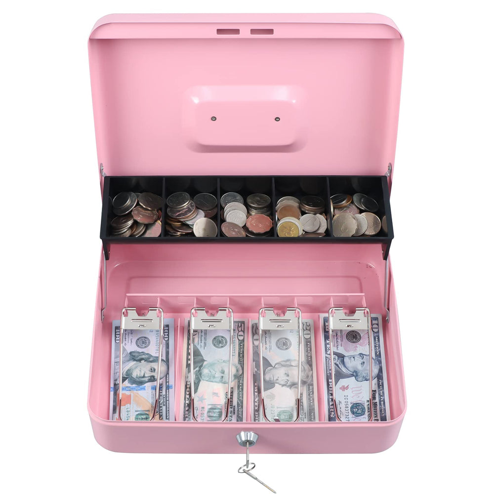 xydled bill clips and lower compartment displaying neat note organization and protection