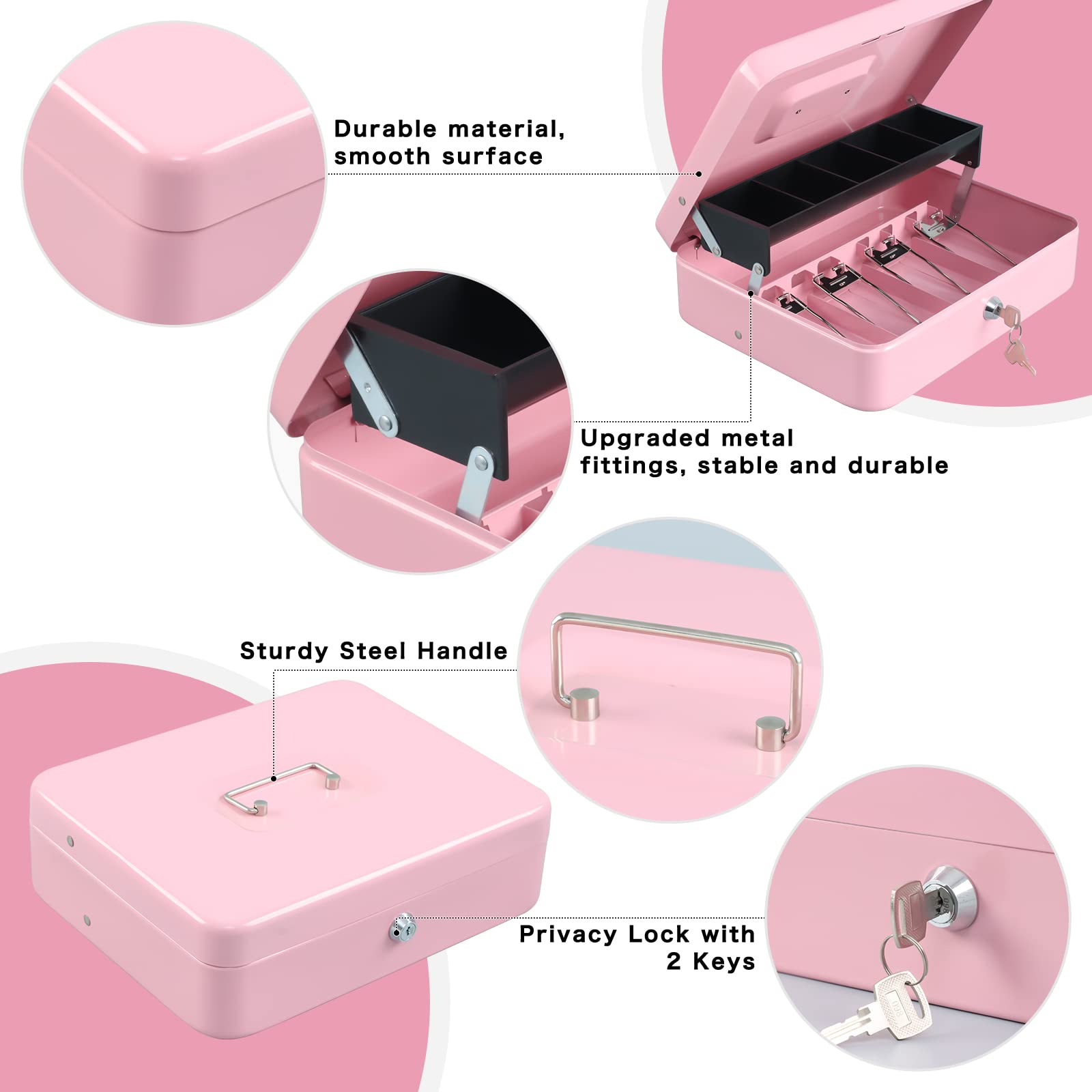 xydled open view highlighting cantilever coin tray for fast access and clear organization