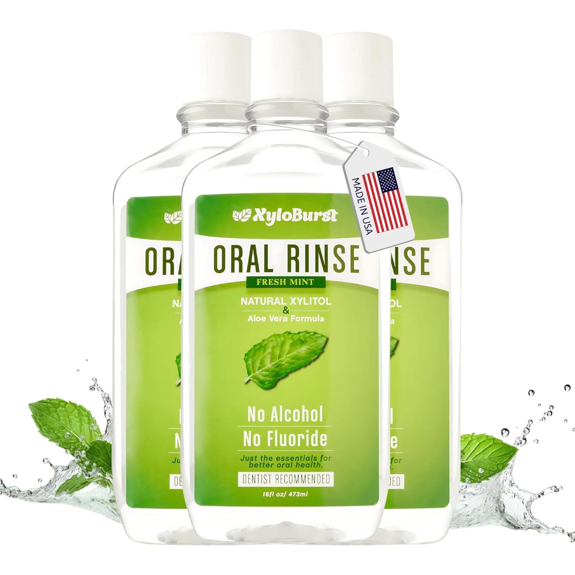 Xyloburst front packaging 3-pack showing mint flavor and convenience