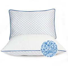 Yagamo queen pillows front view showing neat pair and immediate comfort