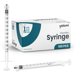 Yalomi front packaging showing syringe and clear graduations for precise dosing
