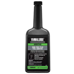 Yamaha Yamalube front bottle view showing label and 12 ounce size benefit