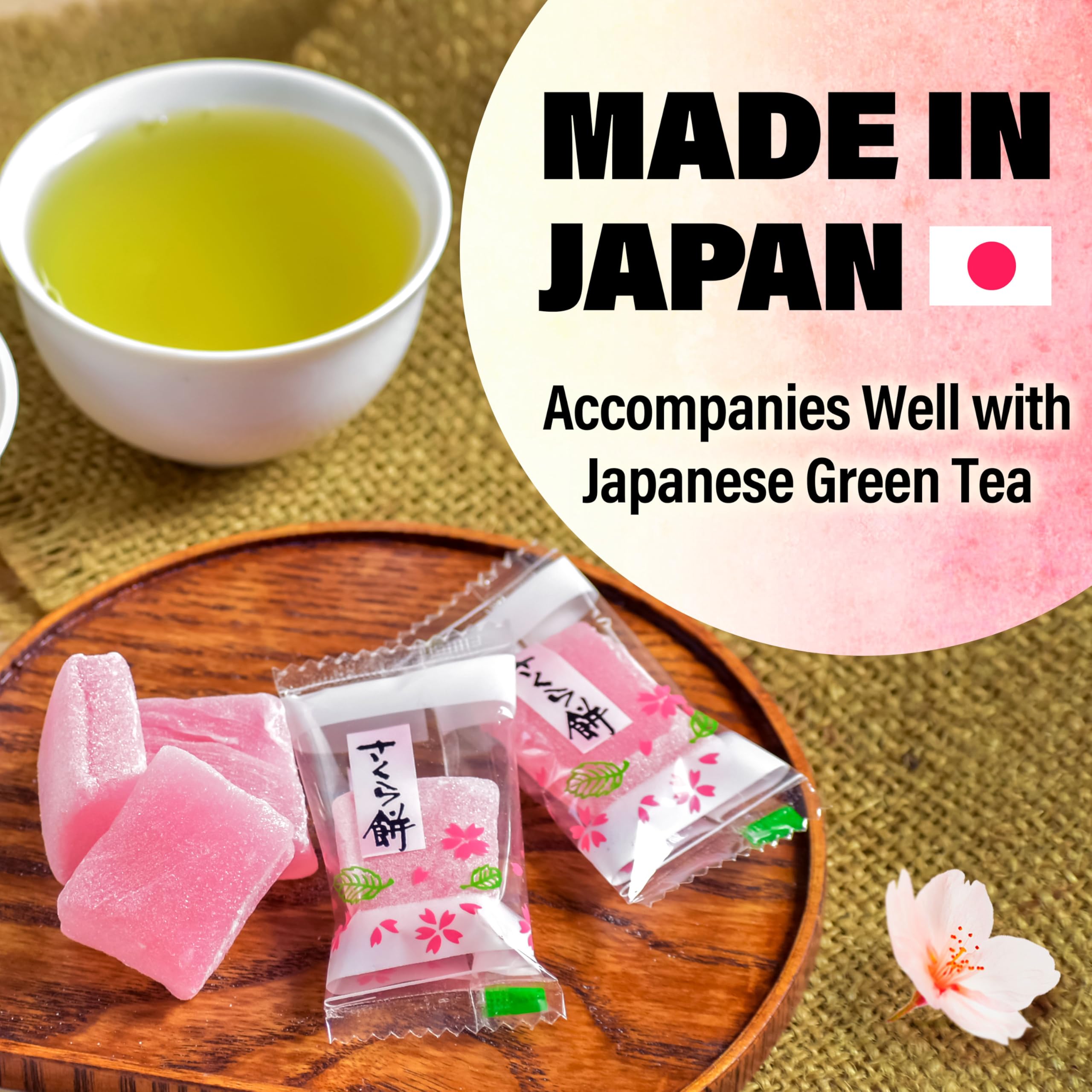 YAMASAN KYOTO UJI candies on picnic blanket evoking hanami spring ambiance