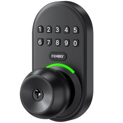 Yamiry front view lock showing durable metal finish and keypad for secure entrance