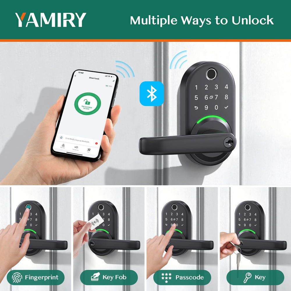 Yamiry close-up of keypad and fingerprint reader for fast access