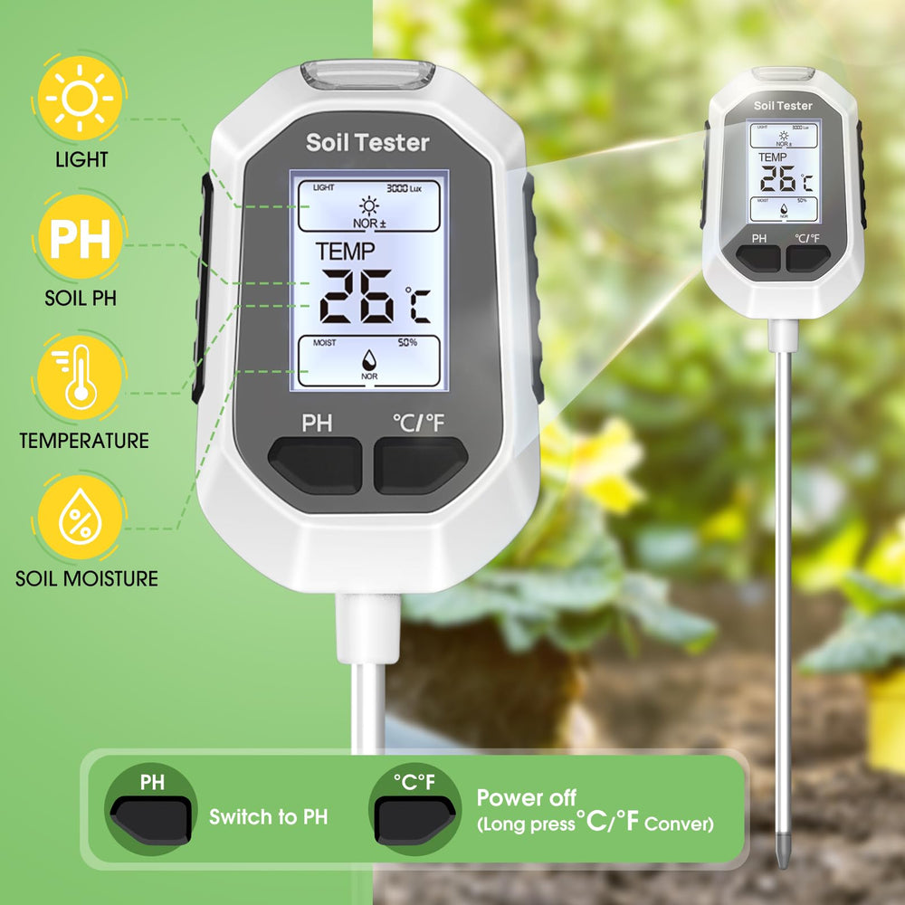 YAMRON probe close-up illustrating sturdy sensor tips for reliable soil measurements