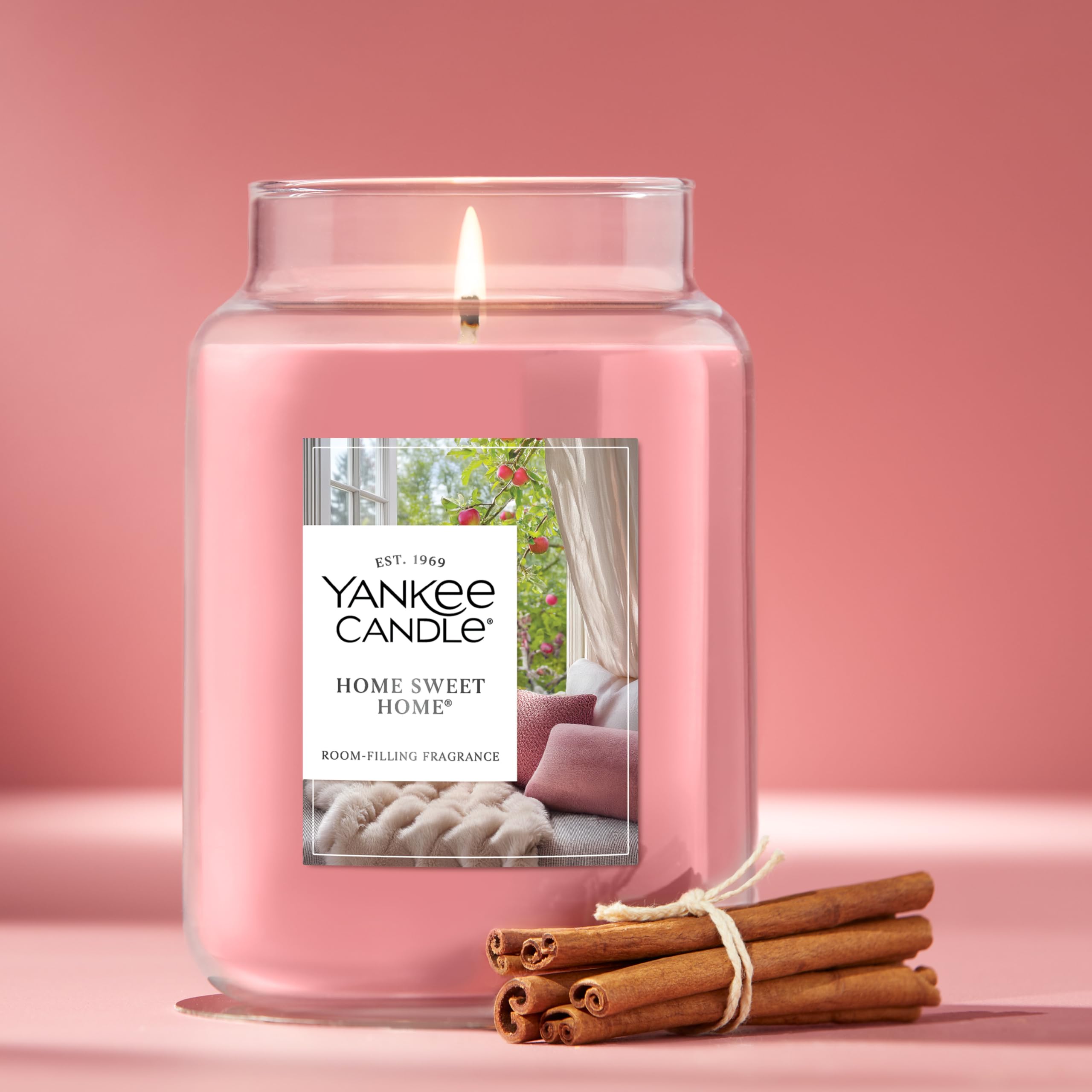 Yankee Candle lit in a living room showing room-filling fragrance and ambiance