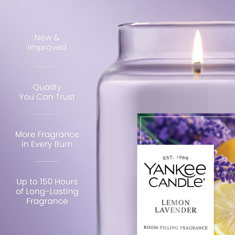 Yankee Candle Lemon Lavender wax texture detail highlighting cleaner burn benefits