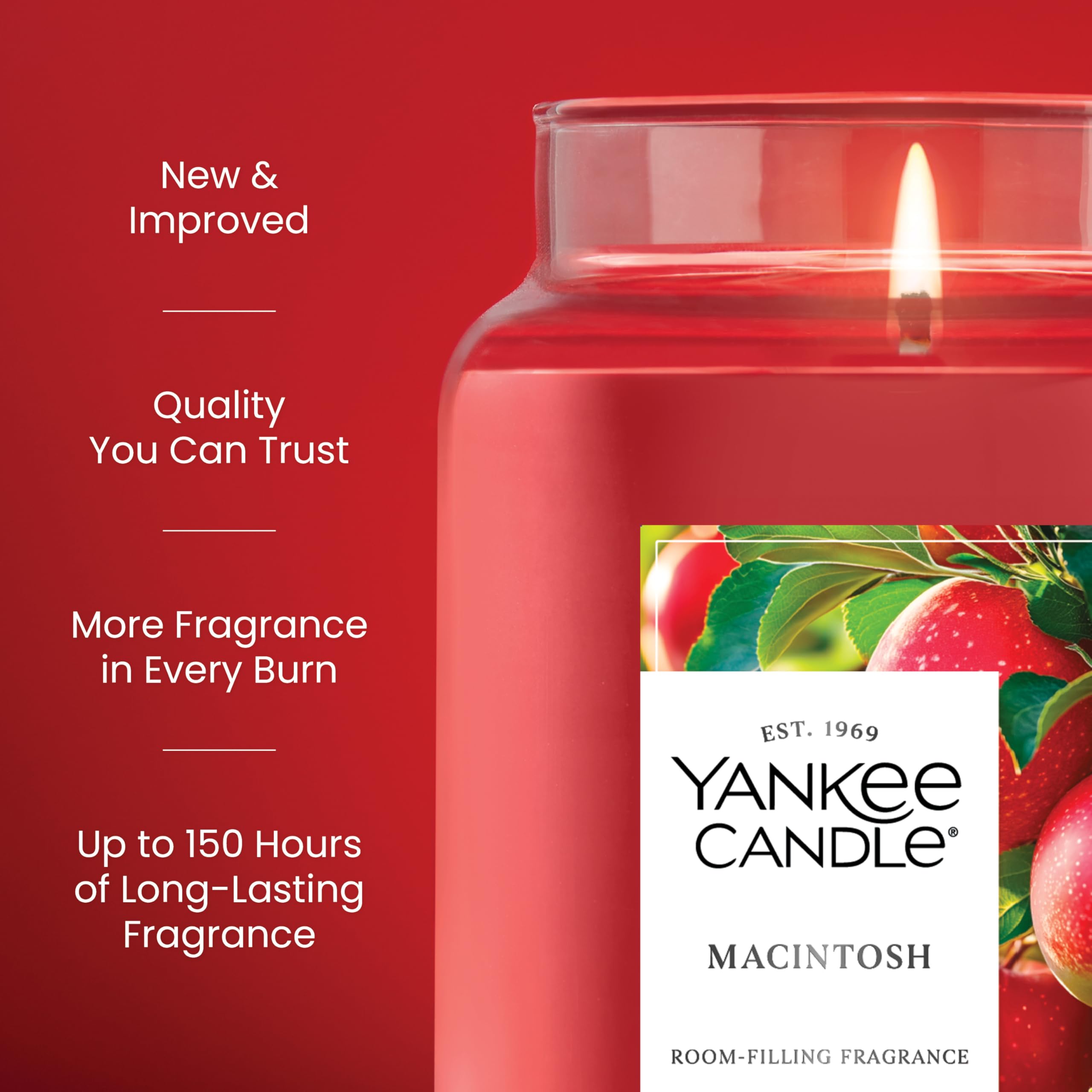 Yankee Candle Macintosh wax texture close-up showing clean burn benefit