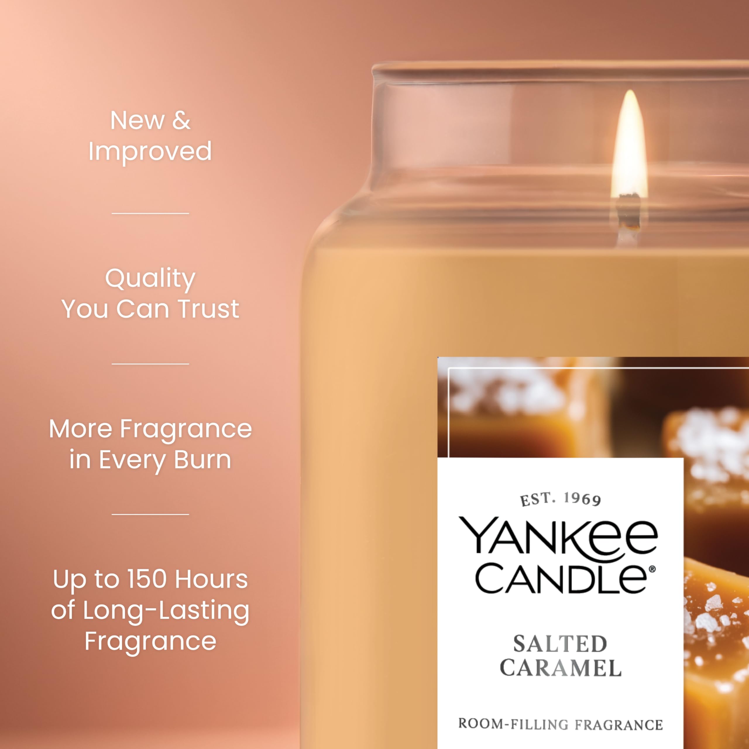 Yankee Candle Salted Caramel creamy wax texture close-up showing plant-wax blend quality