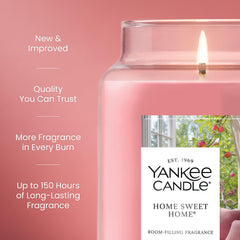 Yankee Candle wax texture and natural-fiber wick detail for cleaner burn benefit