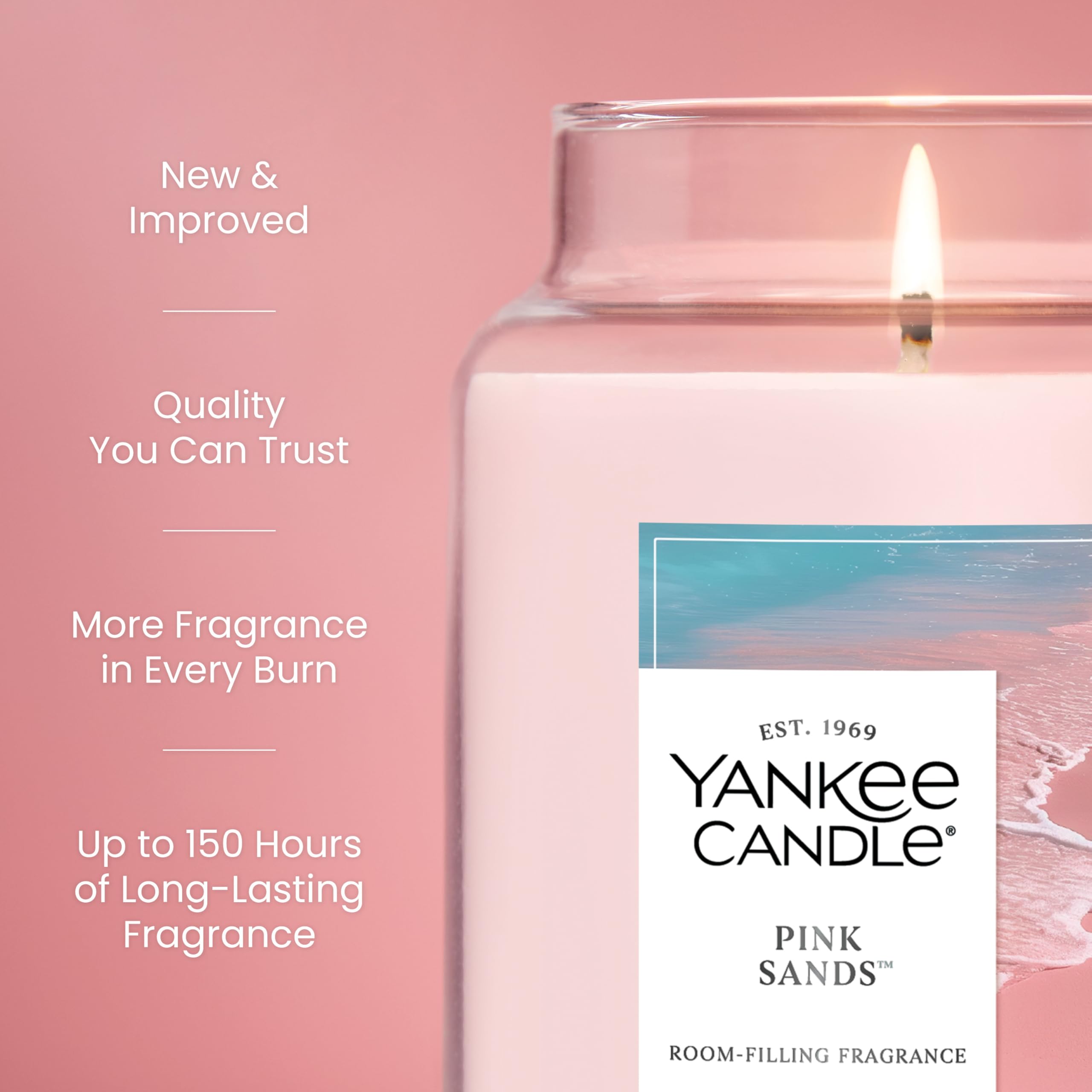 Yankee Candle Pink Sands wax close-up showing smooth melt pool and even burn