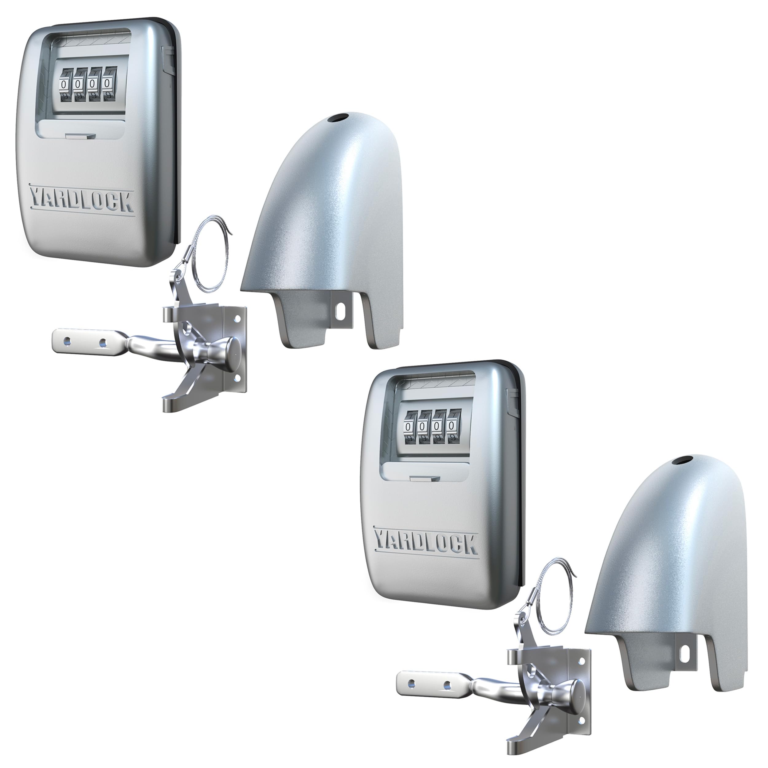 Yardlock XLS front view showing silver lock body and durable design benefit