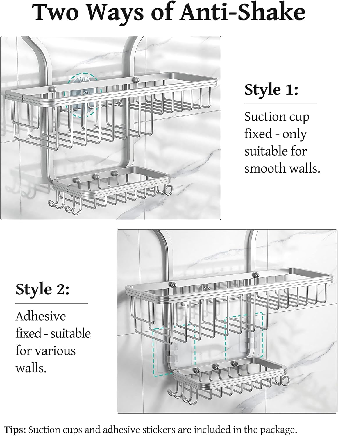 YASONIC installed over showerhead demonstrating no-drill easy setup benefit