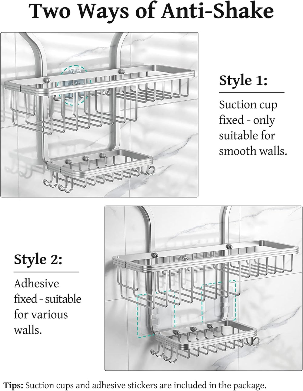 YASONIC installed over showerhead demonstrating no-drill easy setup benefit