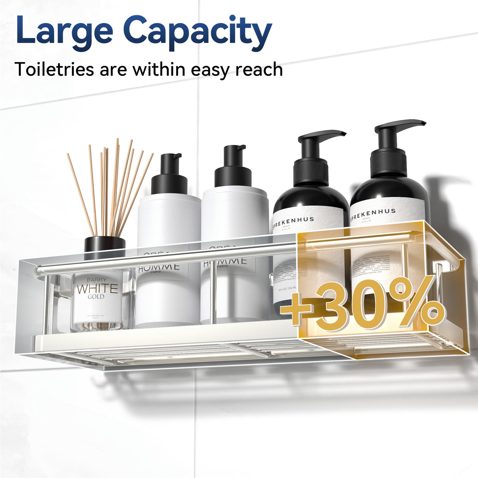 YASONIC shelf drainage slots close-up reducing water pooling benefit