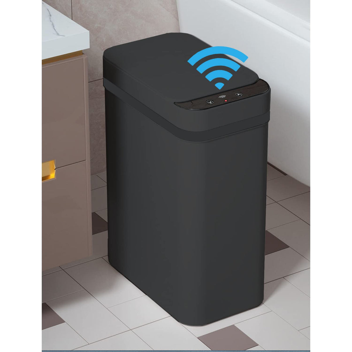 Yatmung front view with lid open showing hands‑free convenience