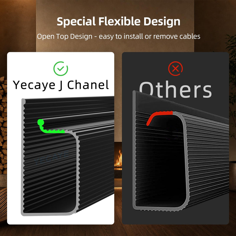 Yecaye next to a ruler showing channel dimensions for accurate sizing and fit