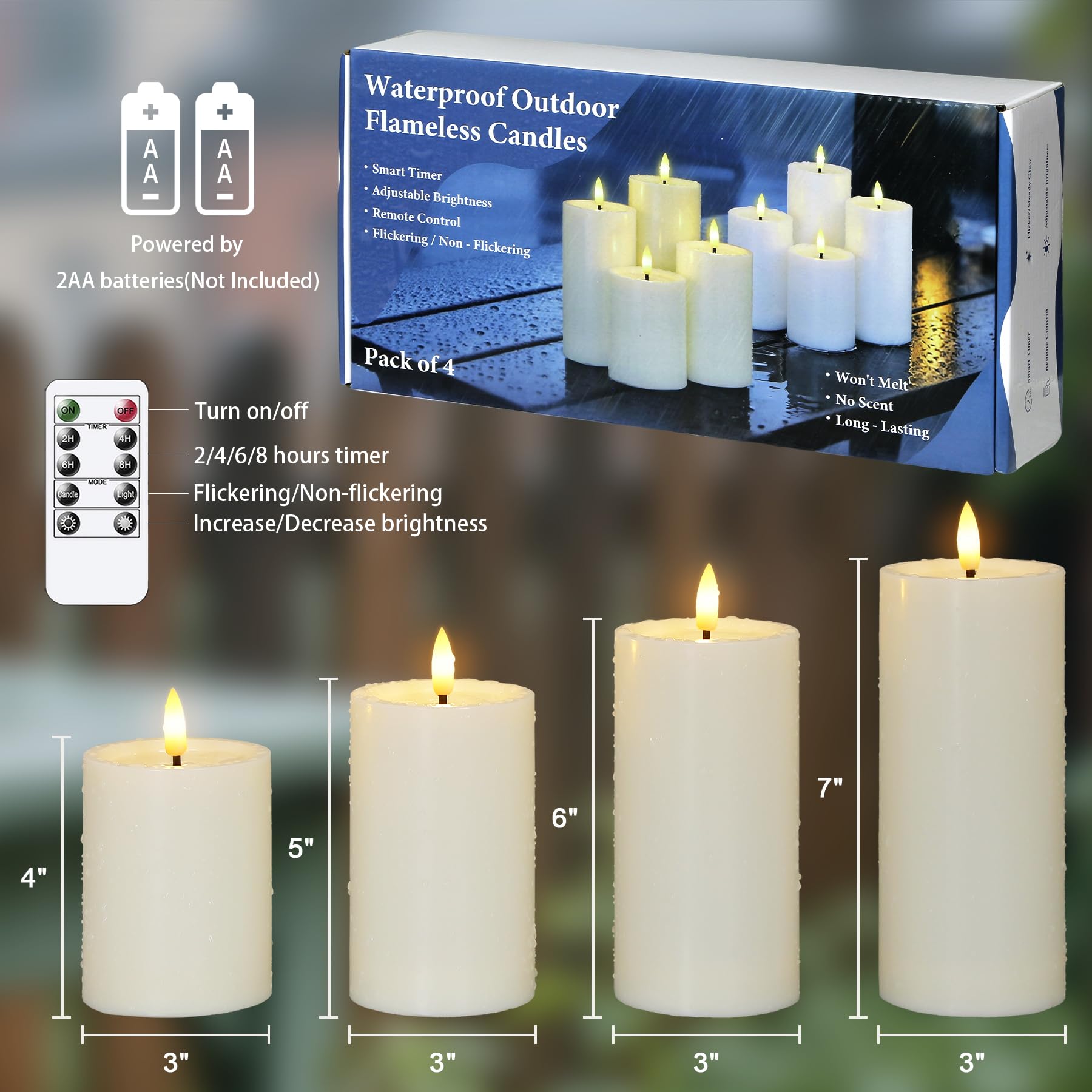 Yeelida LED flicker on table at night providing cozy, flame-like light without open flame