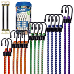 Yelier front view of full 22-piece kit showing assorted sizes and hooks for versatile storage