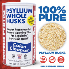 Yerba Prima psyllium flakes close-up texture photo highlighting clean whole-husk appearance