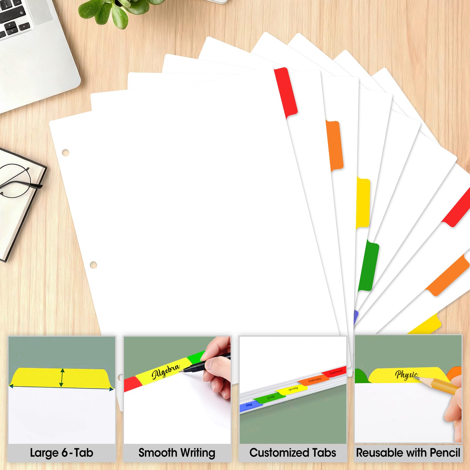 YesBes dividers inside a classroom binder showing quick access and organized subjects