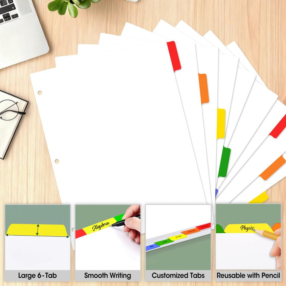 YesBes dividers inside a classroom binder showing quick access and organized subjects