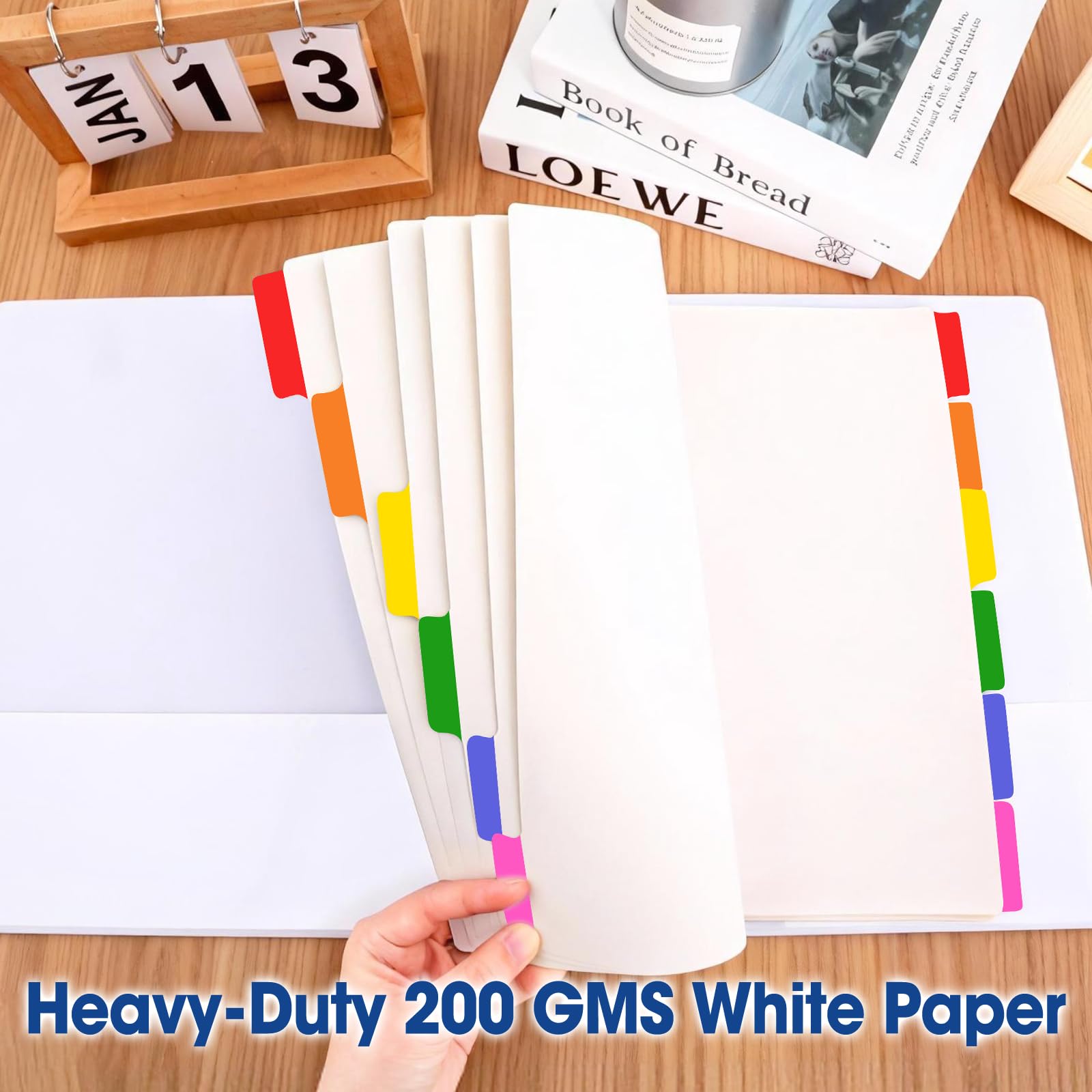 YesBes dividers next to letter paper and ruler illustrating accurate 8.5x11 size