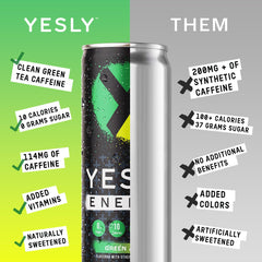 Yesly green apple and lime can emphasizing crisp taste and refreshing lift