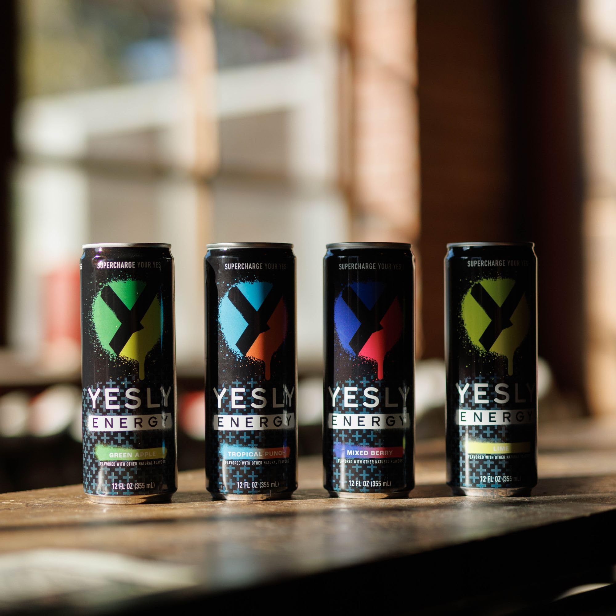 Yesly being sipped outdoors showing on-the-go hydration and energy