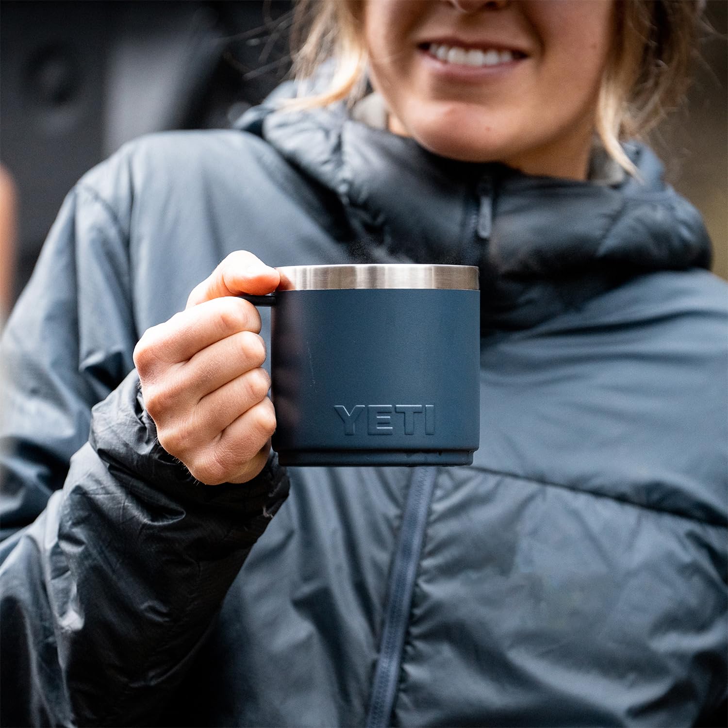 YETI Rambler lid detail highlighting secure seal and spill resistance benefit